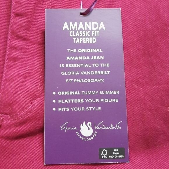 Gloria Vanderbilt NWT Amanda Classic Fit Tapered Jeans Size 12 - Picture 4 of 10